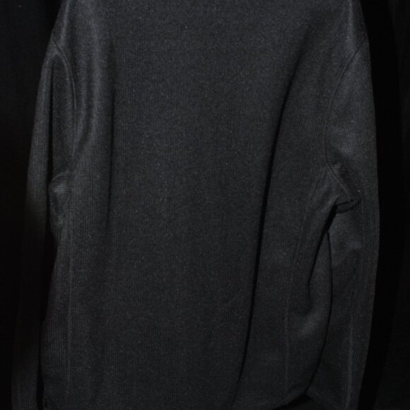 Gerry Mens XL Fleece Golf Jacket Coat Waffle Ribbed Knit Lined Black Full Zip - Picture 3 of 4